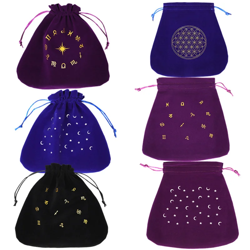 

Soft Divination Bags Tarots Storage Bags Jewelry Candy Gift Card Bag Black Blue Purple Storage Bag