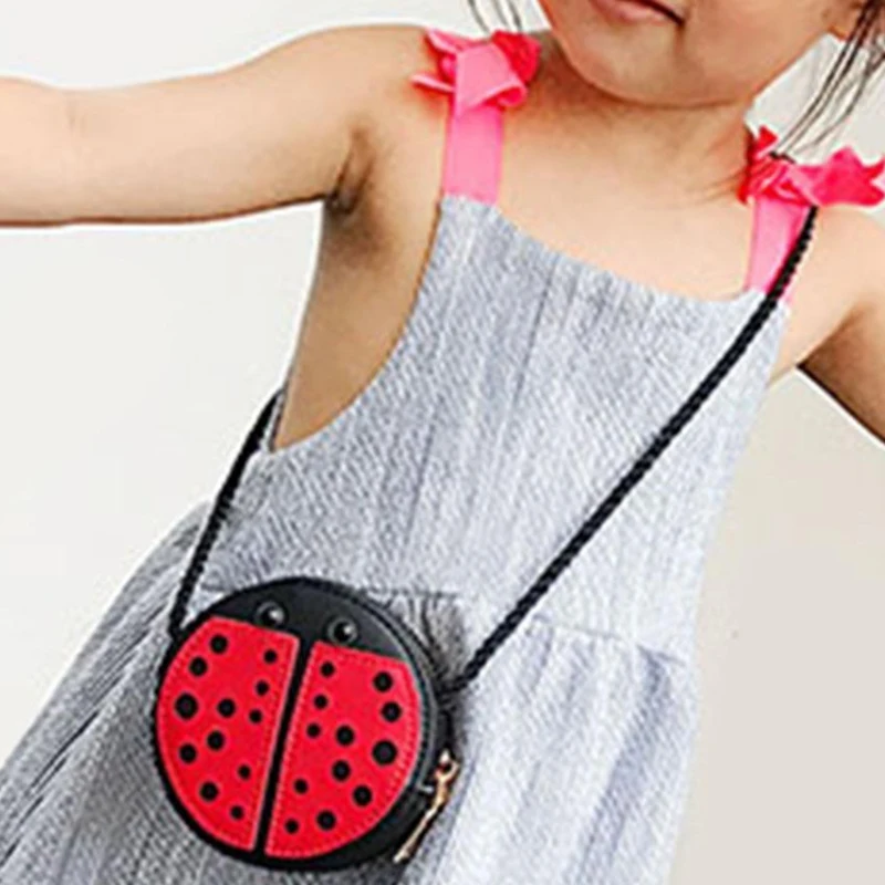 ASDS-Ladybug Cute Children's Shoulder Bag Personality Wild Purse Mini Accessories Bag