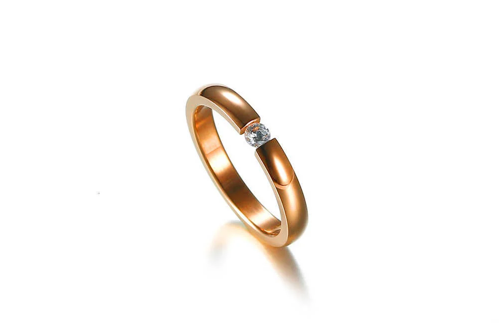 Vnox Solitär-Ringe für Damen, 3 mm dünn, Edelstahl, Verlobungsring, AAA-CZ-Stein, Eheringe, elegante Dame, Party-Juwelen – Detail 5