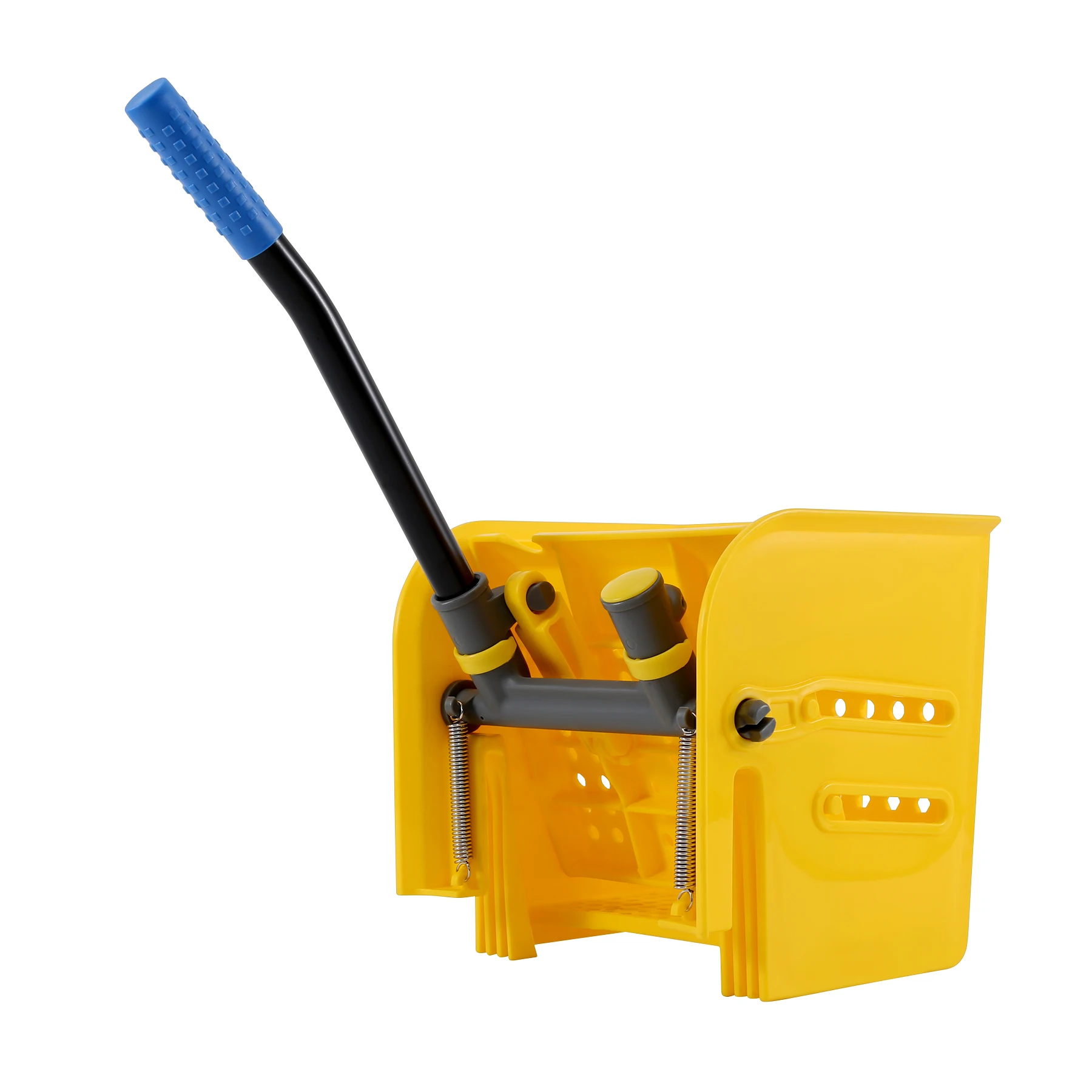 5 Gallon Mini Press Mop Bucket with Wringer 20L Rolling Cleaning Cart Yellow