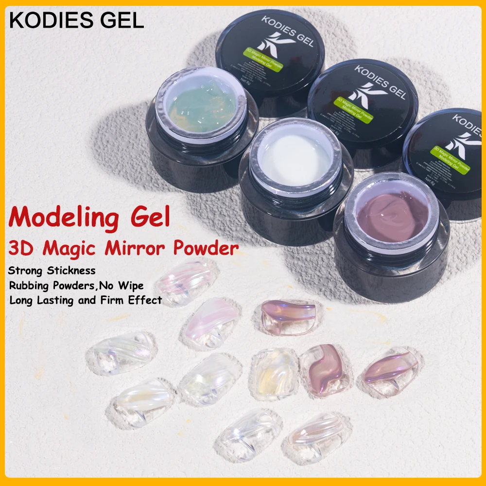 Kodies Gel Mold Gel Nail Polish 8G 3D Soft Semi-Solid Magic Mirror Powder Sculpting Gel Vernice Fai Da Te Paint Builder Manicure Art