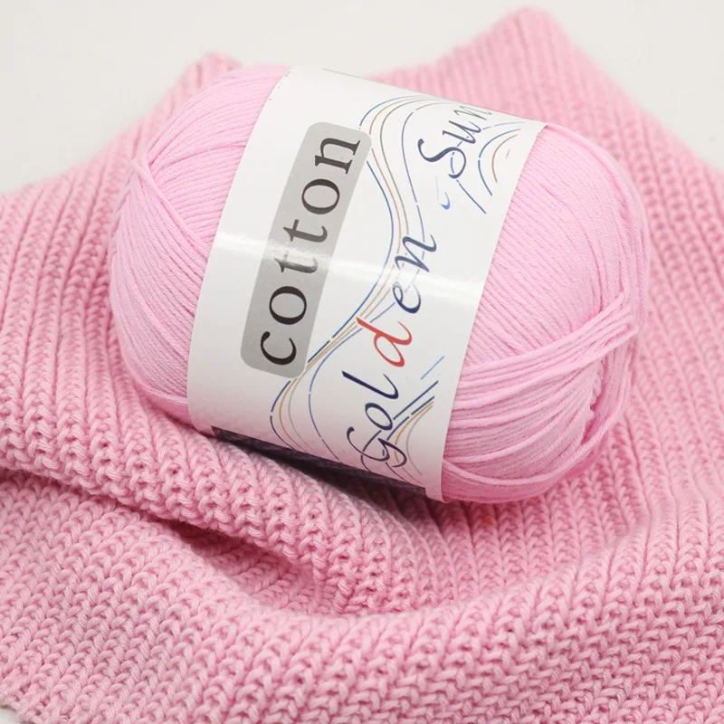 1Pcs 50g Natural 100% Cotton Soft Baby Knitting Yarn Anti-Pilling for Hand Knitting Crochet Yarn 3