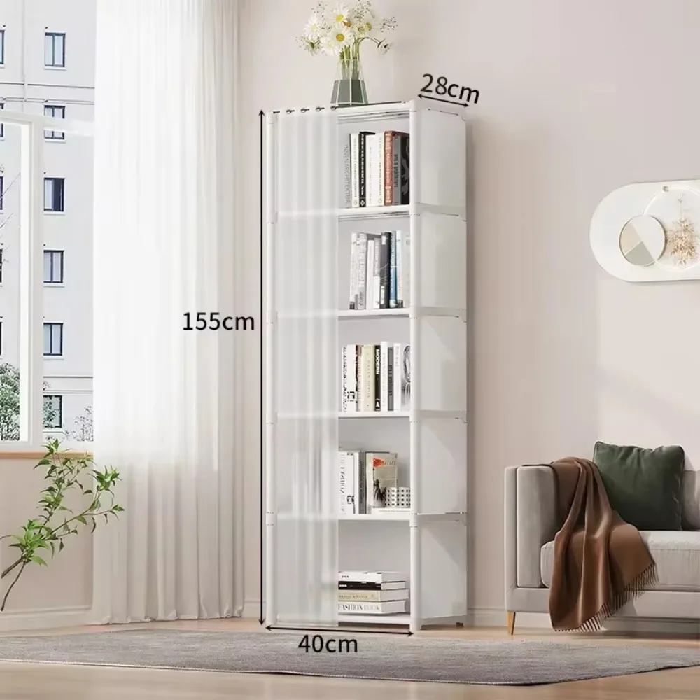 Storage Cabinet Cloth Wardrobe Fabric Wardrobe Dustproof Wardrobe Simple Assembly Storage Bedroom Open Storages Multi-layer Assembly Closet Organizer