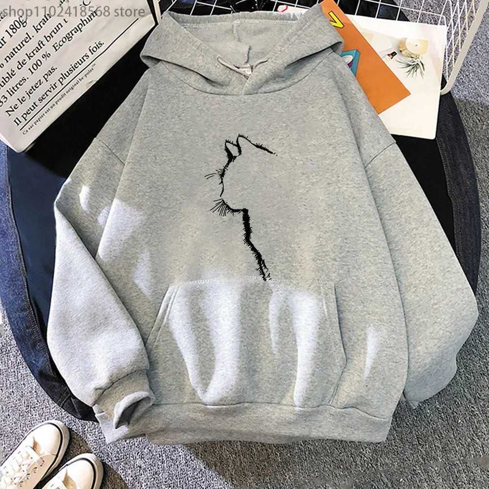Cartoon Cats Hoodies for Men Funny Cool Animal Cat Printed Sweatshirt Long Sleeve Pullovers Male Hip Hop Streetwear Women Casual