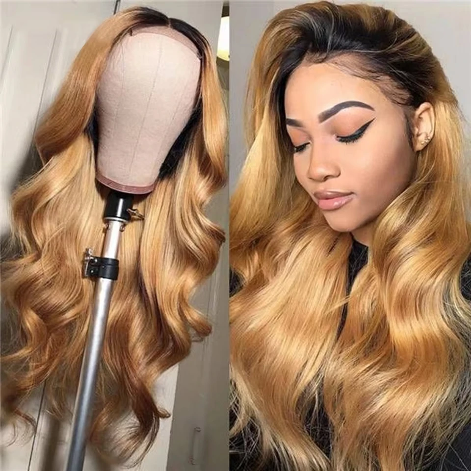 Ombre Lace Front Wig Human Hair Wigs For Women Brazilian Body Wave Lace Front Wig 13X4 Blonde Lace Frontal Wig On Sale Clearance 2