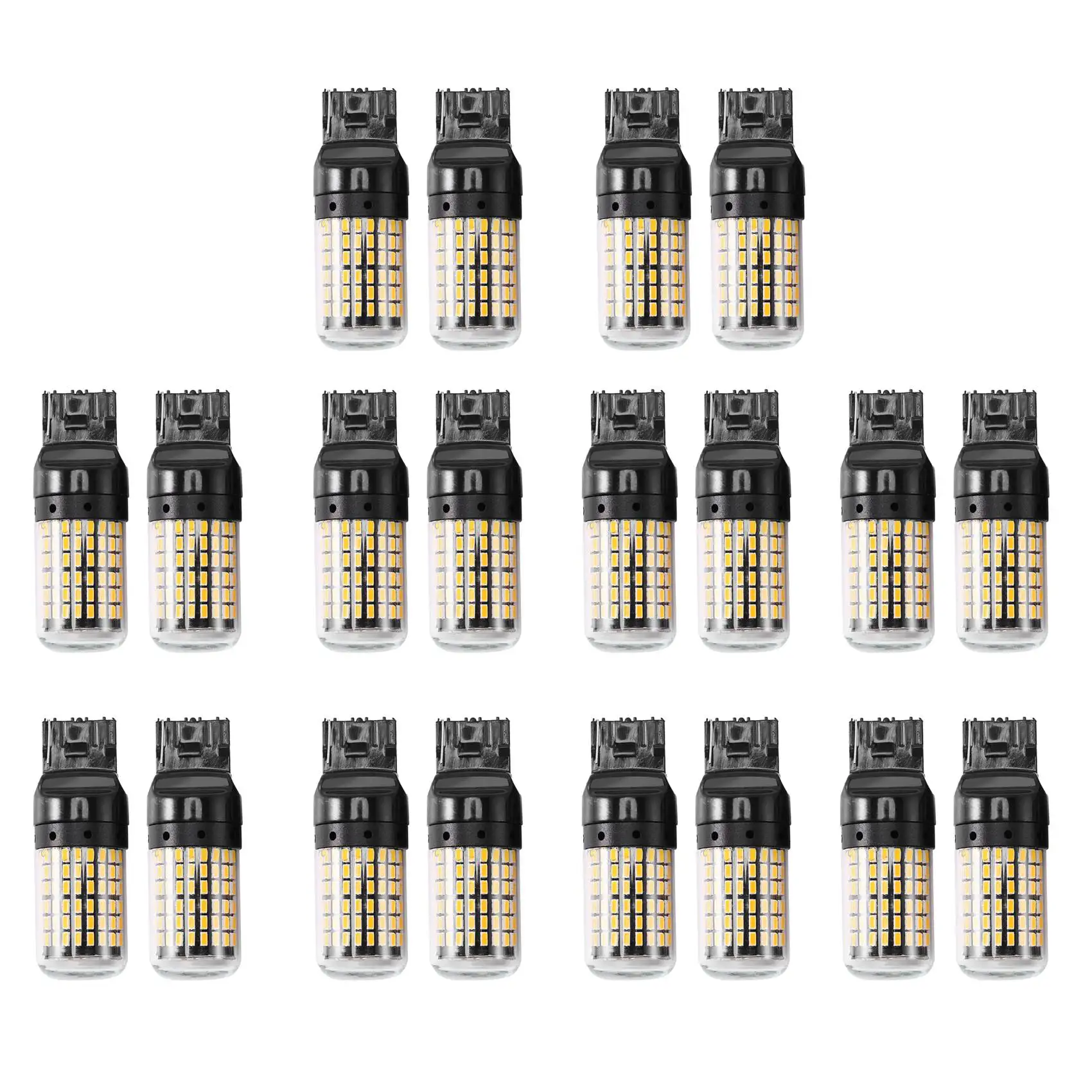20개 Canbus T20 7440 W21W Wy21w 144-Smd 후진등 방향지시등 오류 없음 하이퍼 플래시 없음 T20 7440 LED 전구