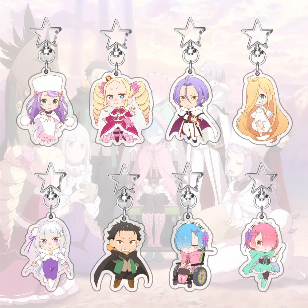 Anime Re:Zero – Starting Life in Another World ‌ Schlüsselanhänger Anhänger Subaru Natsuki Emilia Rem Beatrice Fans Geschenke Zubehör