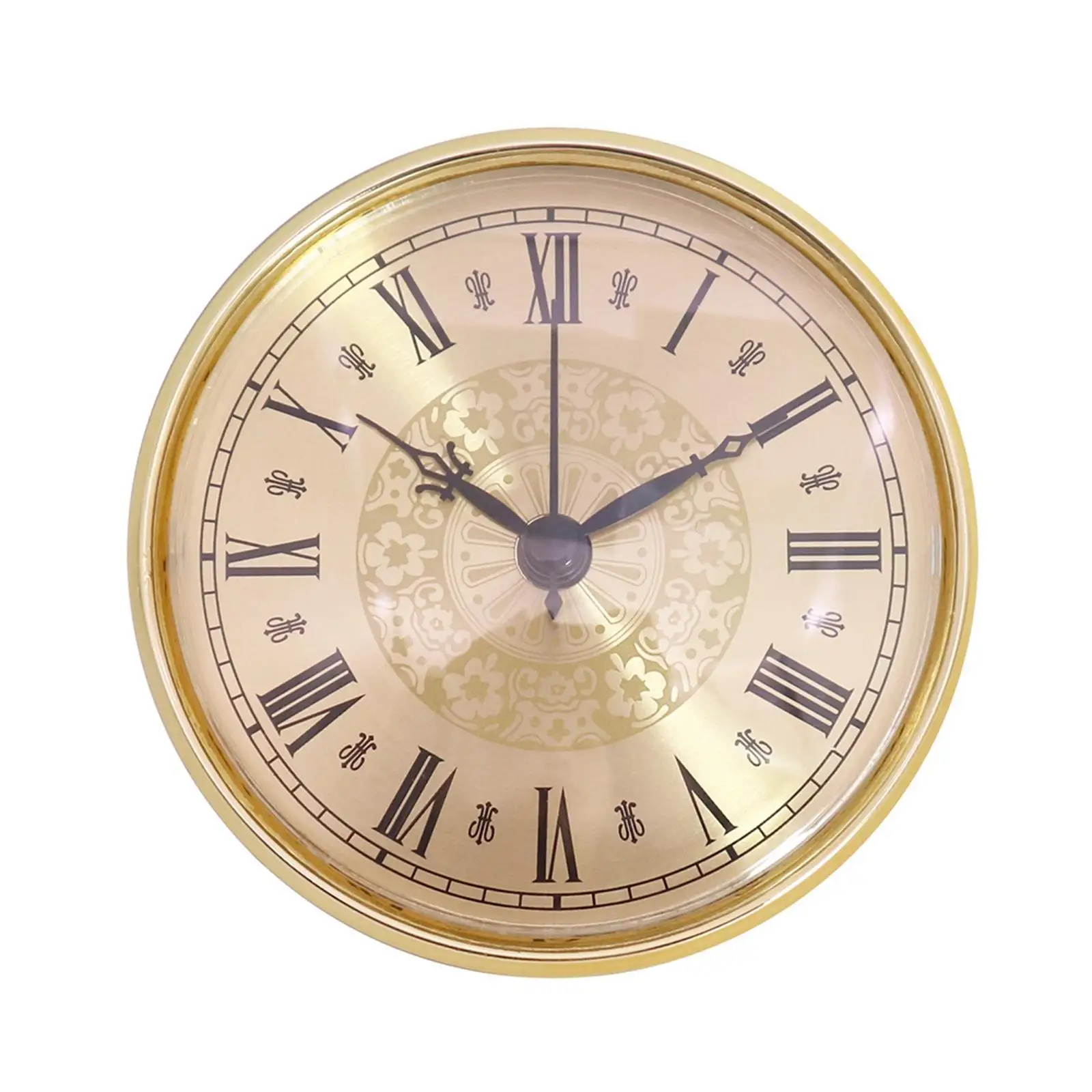Miniature 110mm Roman Numerals Quiet Battery Operated Round Clocks Head Clock Insert For Bedroom