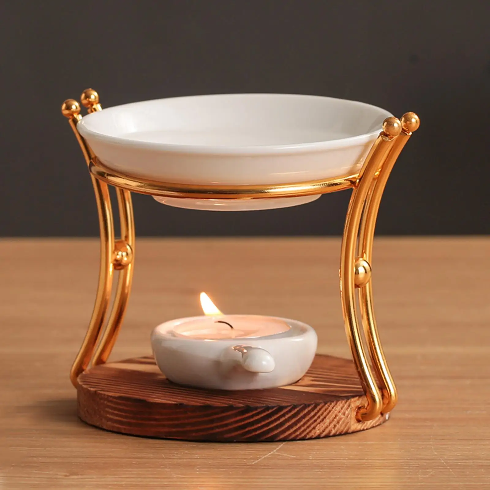 Oil Burner Scented Wax Melt Burner Tealight Candle Holder with Candle Spoon  Ceramic Oil Warmer for Yoga Living Room Decoration - AliExpress