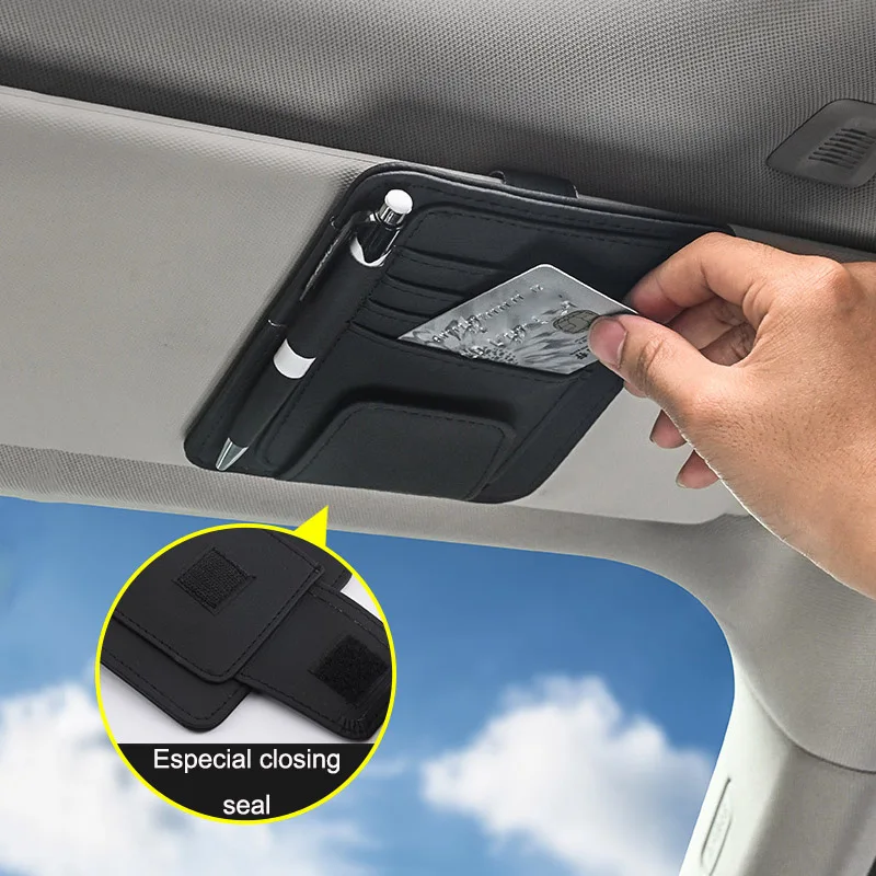 

Car Sun Visor Organizer Multi-Pocket Auto Interior Accessories Pocket Organizer Car Document Storage Pouch Pen Holder