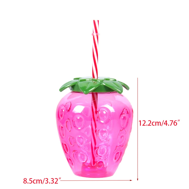 6/10pcs Hawaiian Summer Pineapple Coconut Drinking Cups Strawberry Shaped Juice Drink Cups for Birthday Wedding Beach Pool Party