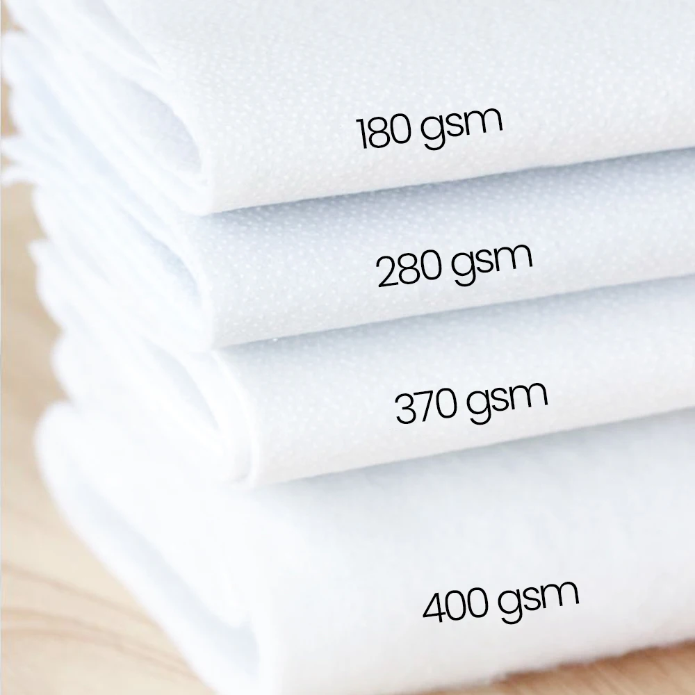 180/200/280/300/320/370/400gsm Single Side Adhesive Cotton Batting for Purse Craft DIY
