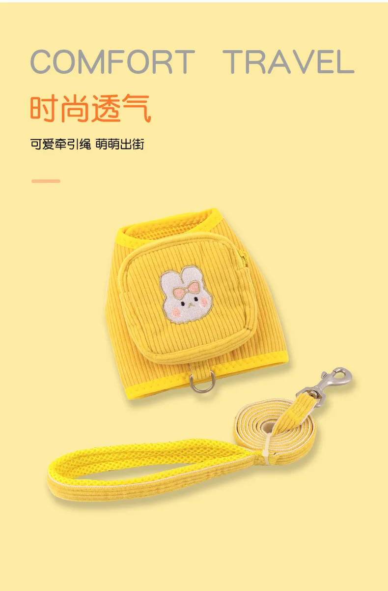 

2024 Vest style dog leash, small dog chest strap, teddy bear Pomeranian puppy leash, dog/cat chain, pet supplies,Vest dog leash