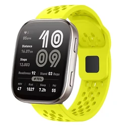 Breathable Silicone Sport Watch Band - 22mm Watch Strap - Amazfit bip 6 (Fluorescent Green)