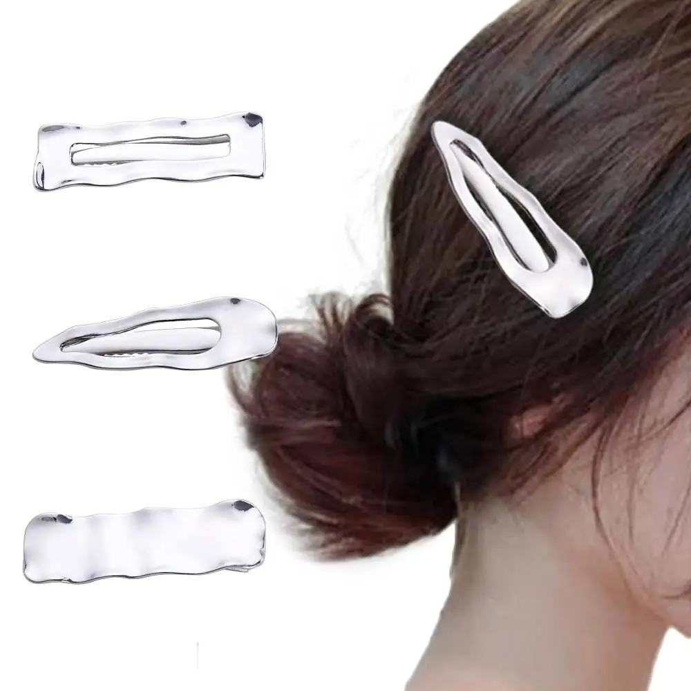 

Style Drop Shaped Rectangle Women Headwear Punk Hair Clips Metal Hair Pins Side Bangs Hair Clips Fix Fringe Barrette