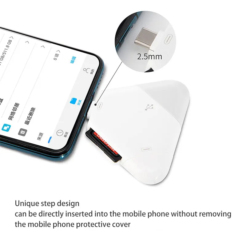 USB C to SD Card Reader 4 in 1 Type C Micro SD TF Card Reader with USB C Charging