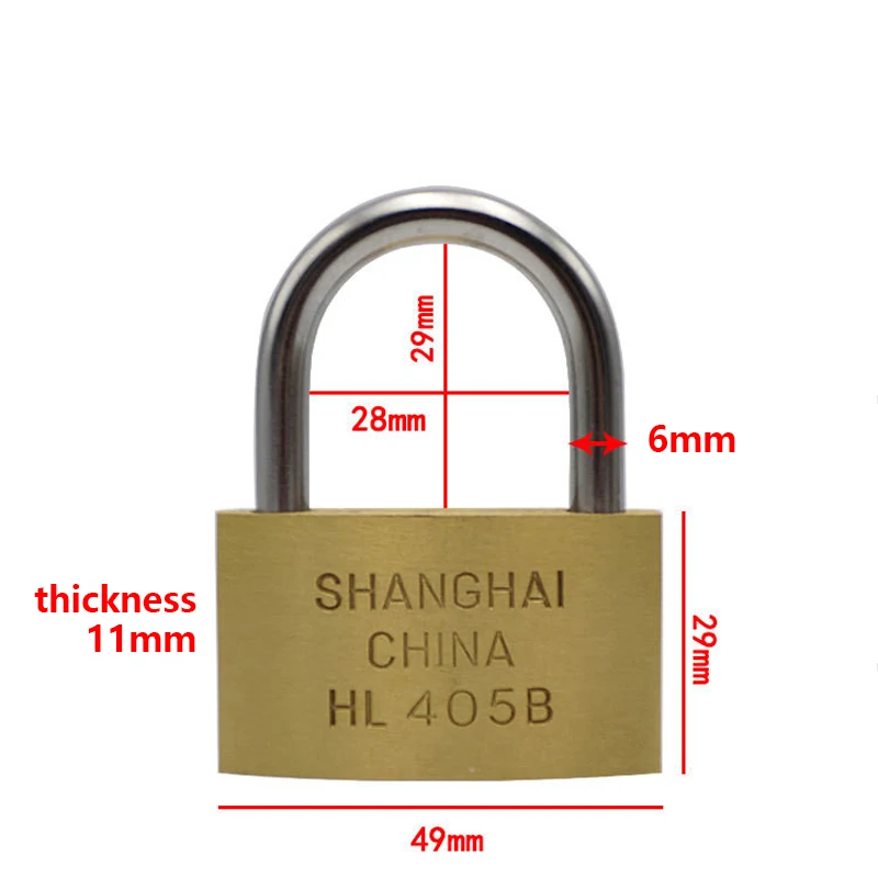 5 PC 50mm padlocks open by same keys Copper locks padlock for drawer luggage case box Hardware