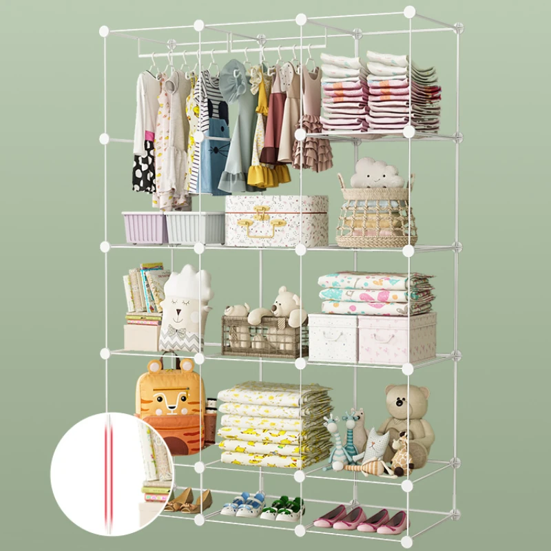 Baby Clothes Closet Baby Storage Cabinet Wardrobe Children's Organizer Dresser Montessori Clothes Closet for Girls