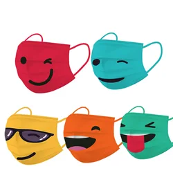 Funny Smiley Print Mouth Mask Disposable Adult Protective Mascarillas Ninos Civil Creative Personality Smiley Print Face Mask