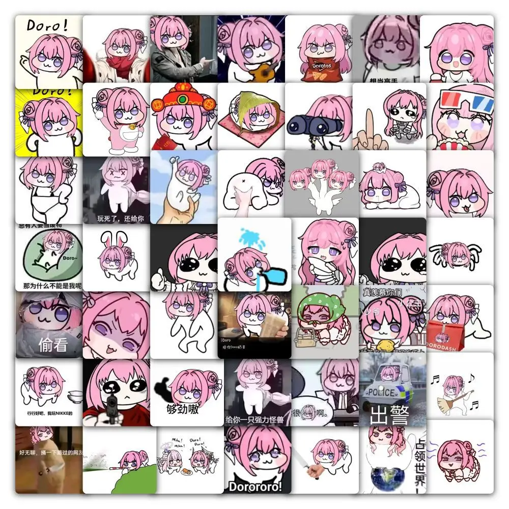 55Pcs Fun Doro Nikke Goddess Of Victory Stickers Doro Decals for Phone Laptop Suitcase Notebook Skateboard Waterproof