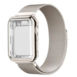 Premium TPU Protective Case with Milanese Loop Bracelet for 46mm-Series 10 (Starlight)