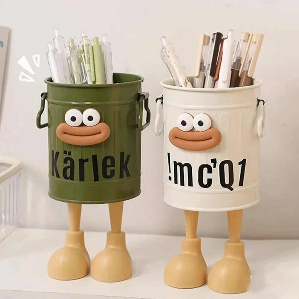 New Big Mouth Pencil Holder Cartoon Large Capacity Desktop Storage Buckets DIY Round Pen Container Students Stationery