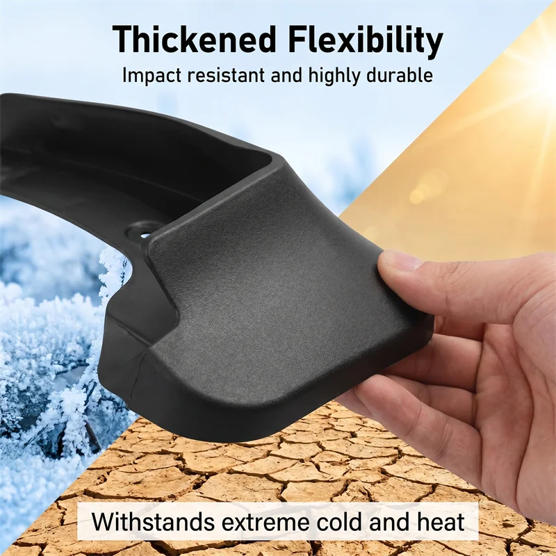 4-Piece Car Tire Fender & Wheel Mud Flaps Set - Front & Rear Splash Guards