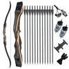 Toparchery 62" Recurve Bow 20-25lbs Takedown Bow with Carbon Arrows Set for Beginner or Adults Outdoor Archery Practice 1