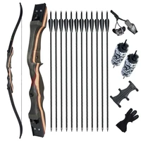 Toparchery 62" Recurve Bow 20-25lbs Takedown Bow with Carbon Arrows Set for Beginner or Adults Outdoor Archery Practice 1