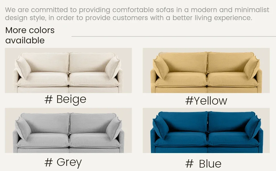 Description Picture 3 of itemOversized Modular Sectional Sofa,112 Inch 4 Seat Modern Corduroy Sofa Set, Convertible L Shaped Couch for Living Room and Office