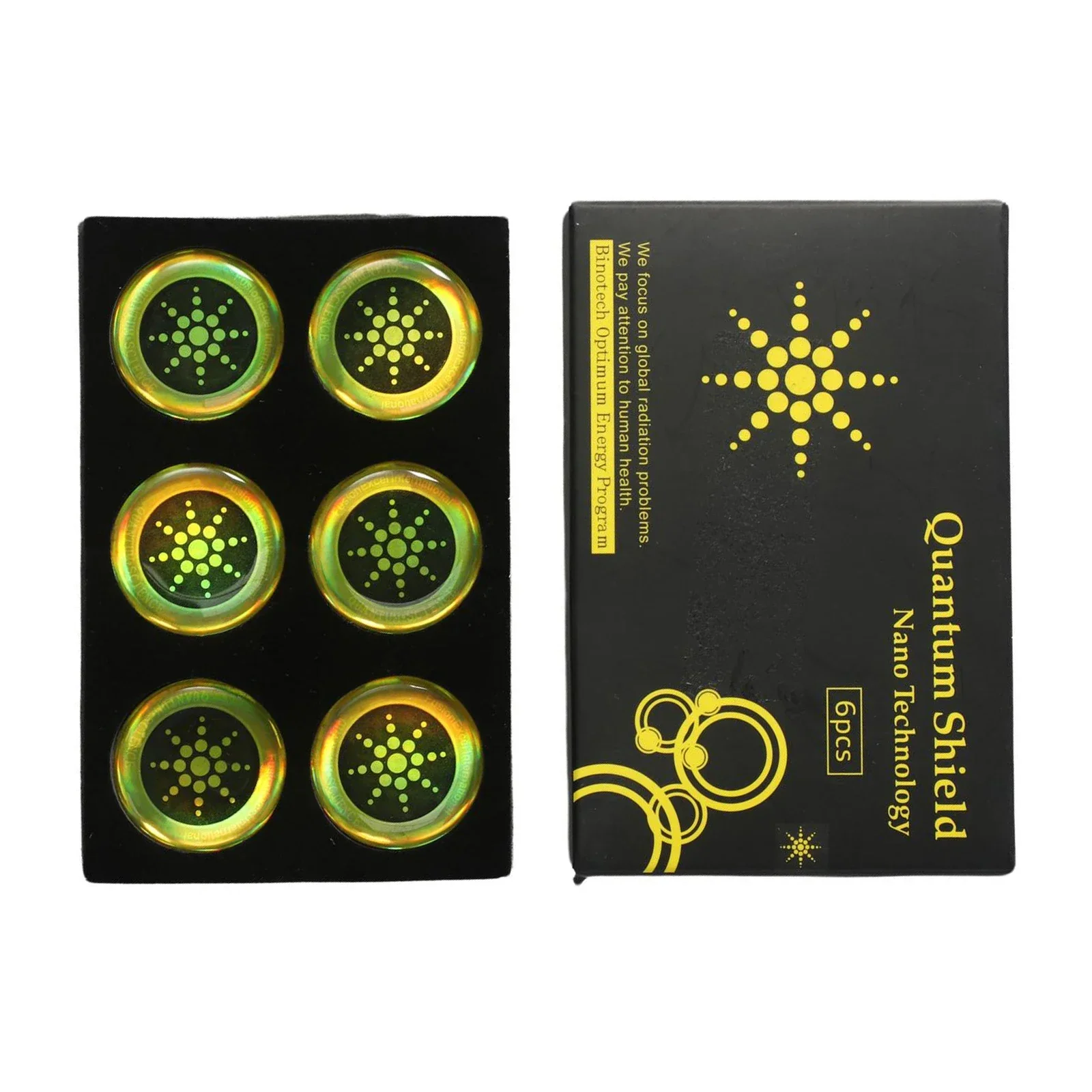 Quantum Anti Radiation Shield 5G EMF Protection Phones Laptops 6 Stickers Golden Circular Household Appliance Sticker