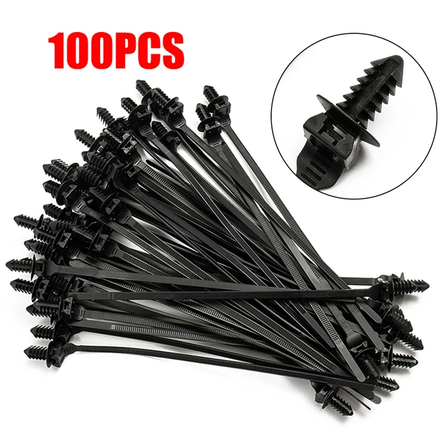 100/50Pcs Self-Locked Nylon Cable Tie Push Clips Wire Tie Released Zip Straps Car Pipe Cable Fastener Bundle Fixed Binding 1