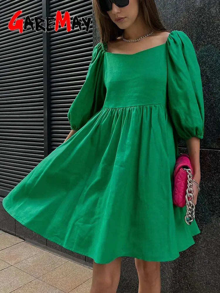 Women's Summer Dress White Elegant 100% Cotton Casual