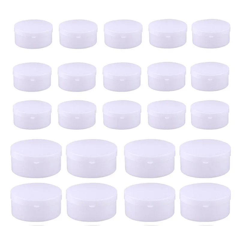 

30Pcs Empty 5g-100g White Plastic Cosmetic Sample Jars Pot Refillable Travel Container For Lip balm Creams Lotion Eye Shadow