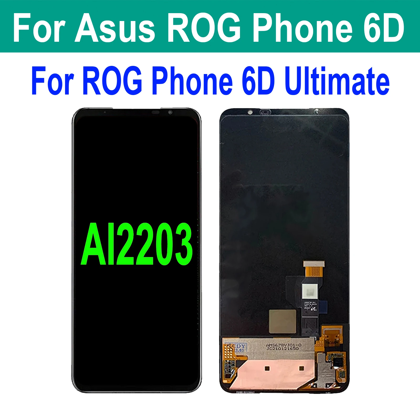 

6.78" AMOLED Original For Asus ROG Phone 6D Ultimate AI2203 LCD Display Touch Screen Digitizer Assembly