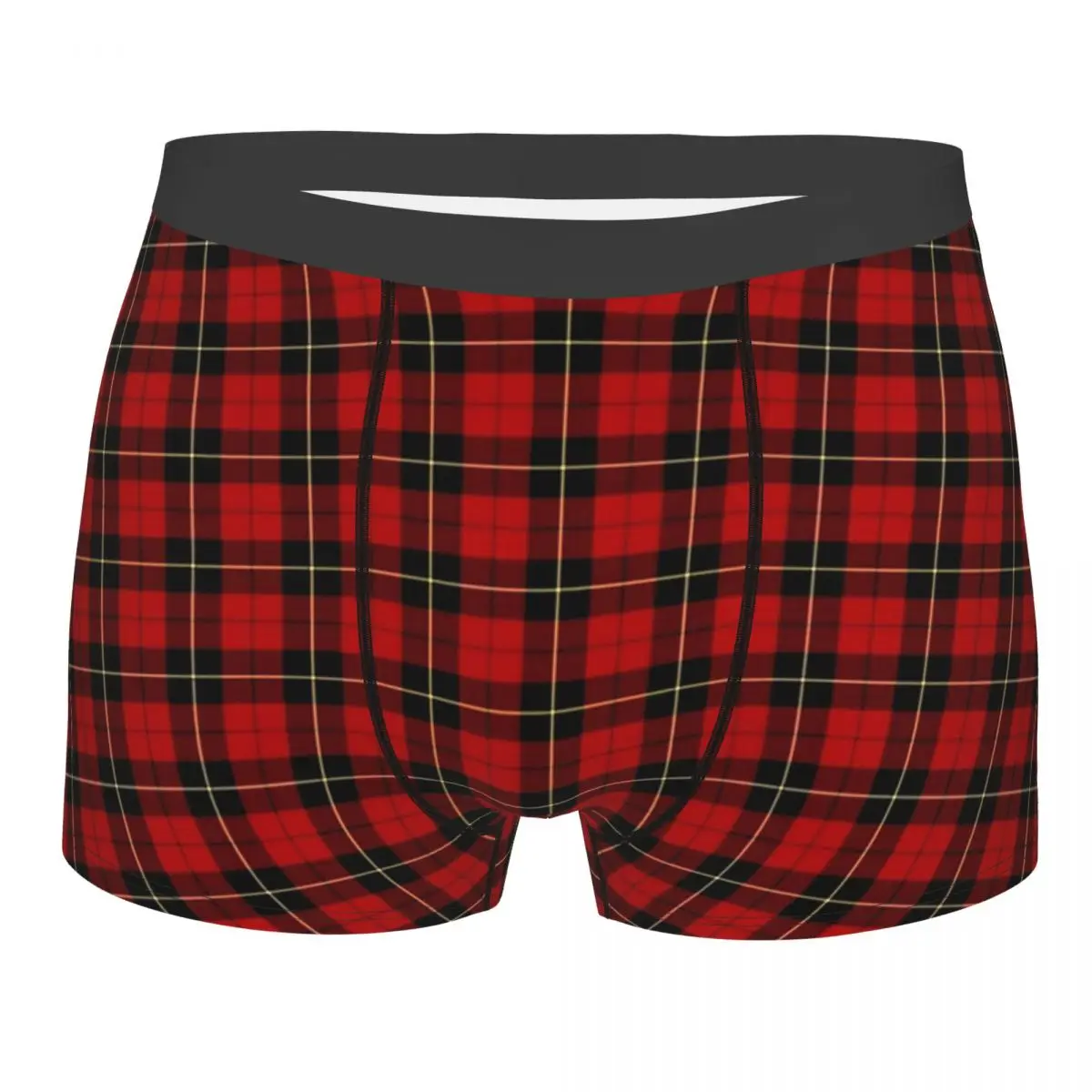 

Tartan Classic Red And Black Plaid Man's Printed Boxer Briefs Underpants Lattice Highly Breathable Top Quality Gift Idea