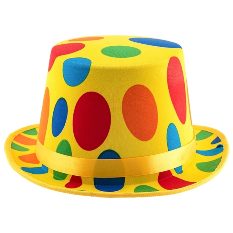 

Cosplay Flat Top Rainbow Hat Clown Top Hat Christmas Show Vintage Hat Unisex