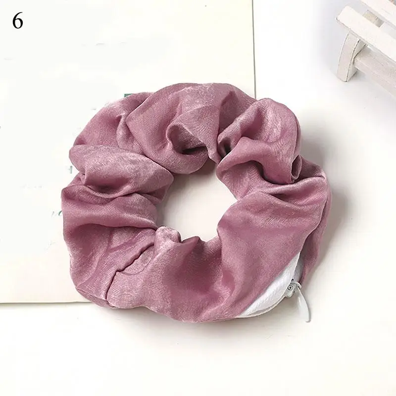 2022 New Zipper Velvet Scrunchie Women Girls Elastic Hair Rubber Bands Accessories Tie Hair Rope Ring Holder Headwear Headdress white hair clips Hair Accessories