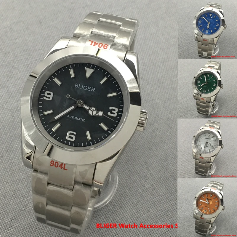 

BLIGER 39mm Men watch Mechanical Watch Sapphire Crystal NH35 MingZhu 2813 Miyota 8215 PT5000 Waterproof Automatic Watch Mens