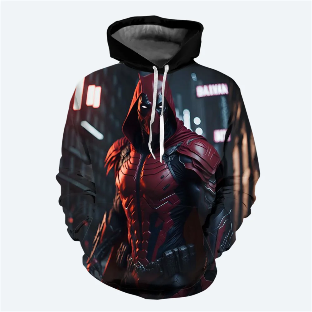 thumbnail image 1 of Nueva sudadera con capucha de Marvel para hombre, con estampado 3D de Deadpool, sudadera clásica de estilo informal, sudadera de moda urbana de hip hop para hombre, 1 of 4