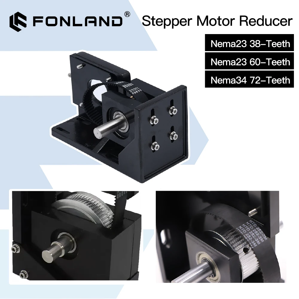 FONLAND 스테퍼 모터 감속기 Nema23 38-Teeth/ Nema23 60-Teeth/ Nema34 72-Teeth CO2 레이저 절단 및 조각 기계용