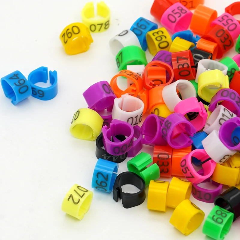 Pigeon Leg Rings 100Pcs Identify Dove Bands 8mm Plastic Parrot Clip Digital Foot Ring Pigeon Training Supply Bird Appliances bird leg bands