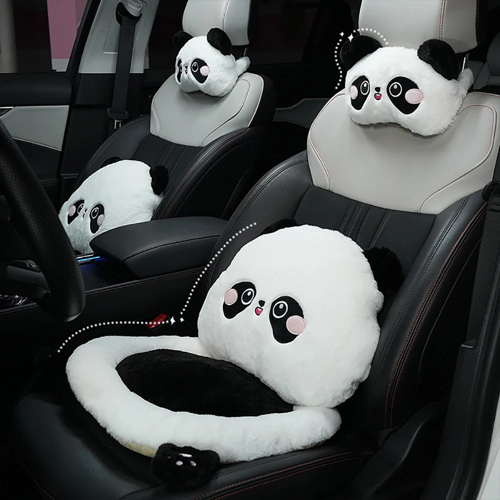 

2023 New Cartoon Cute Rabbit Plush Four Seasons Universal Soft Seat Cushion Lumbar Support Car Headrest Neckpillow