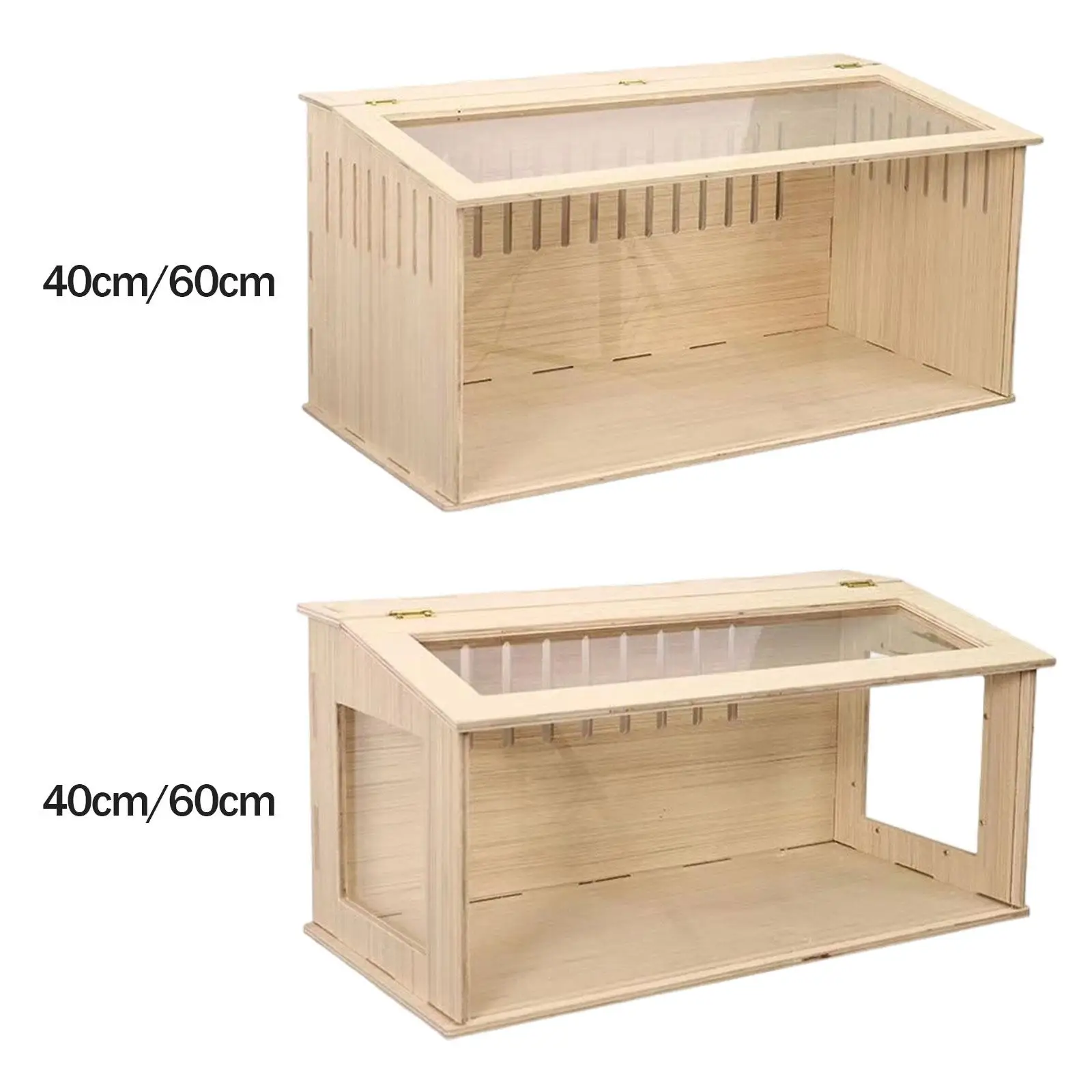 Wooden Hamster Cage Breathable with Window Nest Hideaway Hamster Habitat for Reptiles Mice Chinchillas Guinea Pig Hedgehog