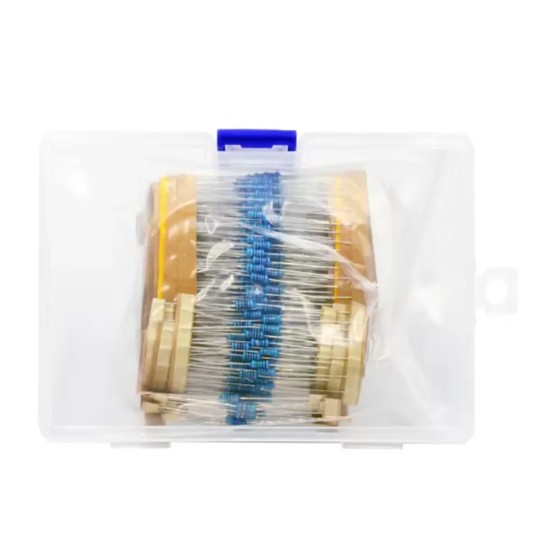 600PCS 30값*20PCS 1% 1/4W 저항 팩 세트 DIY 금속 필름 저항 키트 컬러 링 저항 사용(10옴1M옴)