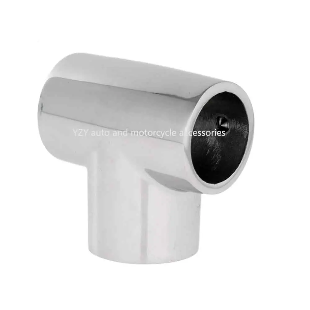 Boat Handrail Rail Tee Fitting 1 inch 90 Degree 3 Way Corner Elbow -Marine 316 Stainless Steel - Silver