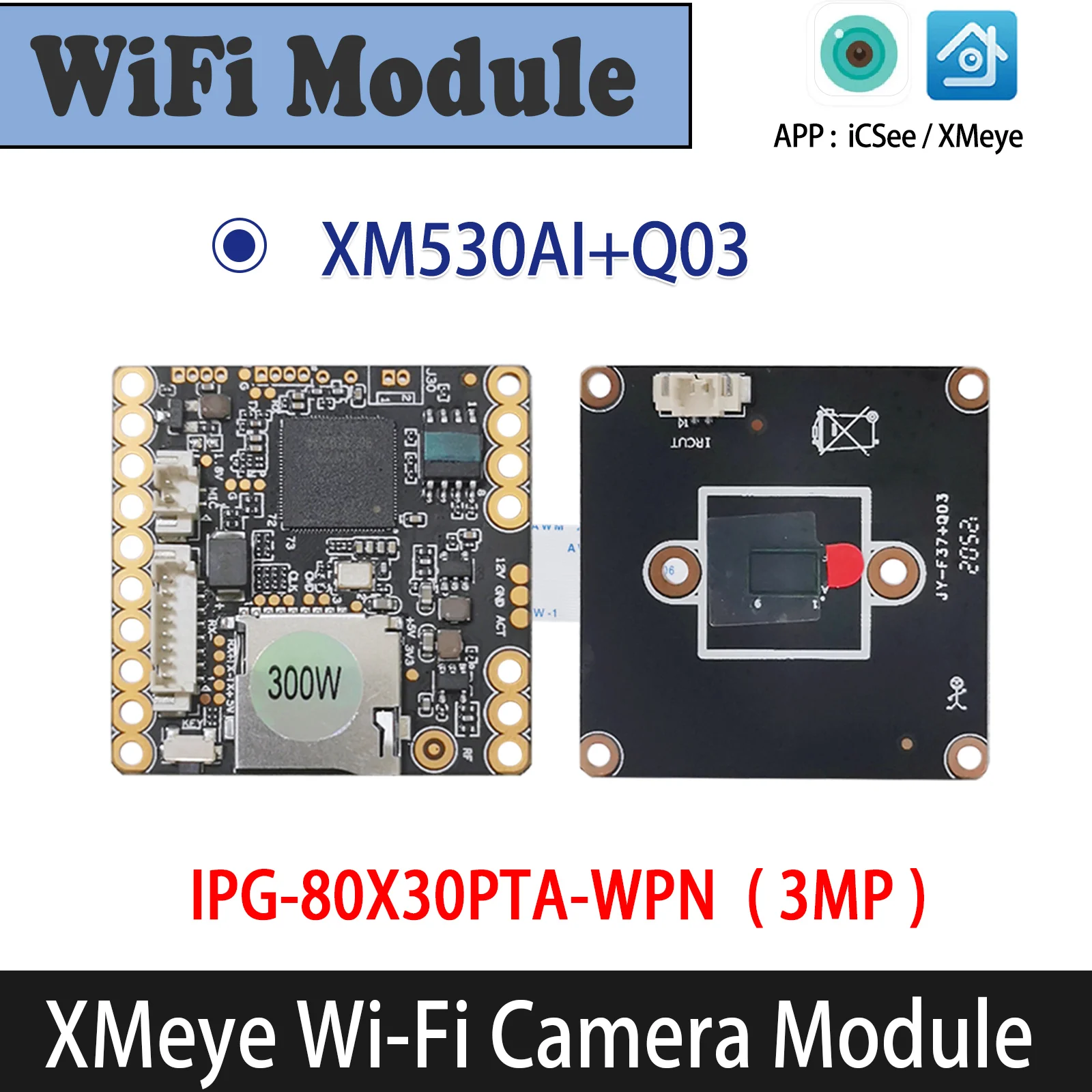 XMeye 3MP WiFi Camera Module Chip with Flash Map TF Card Slot