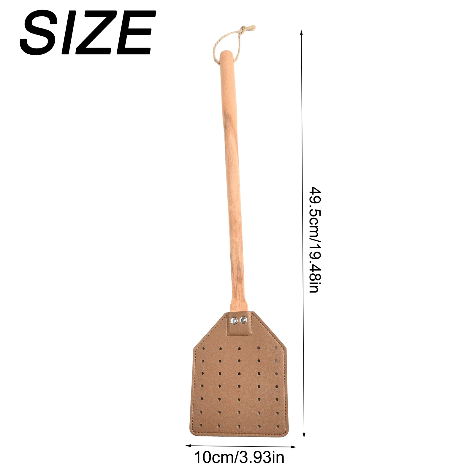 Heavy Duty Leather Fly Swatter 1pc Brown Leather Beech Wood Long Handle Garden Pest Control Products fly swatter