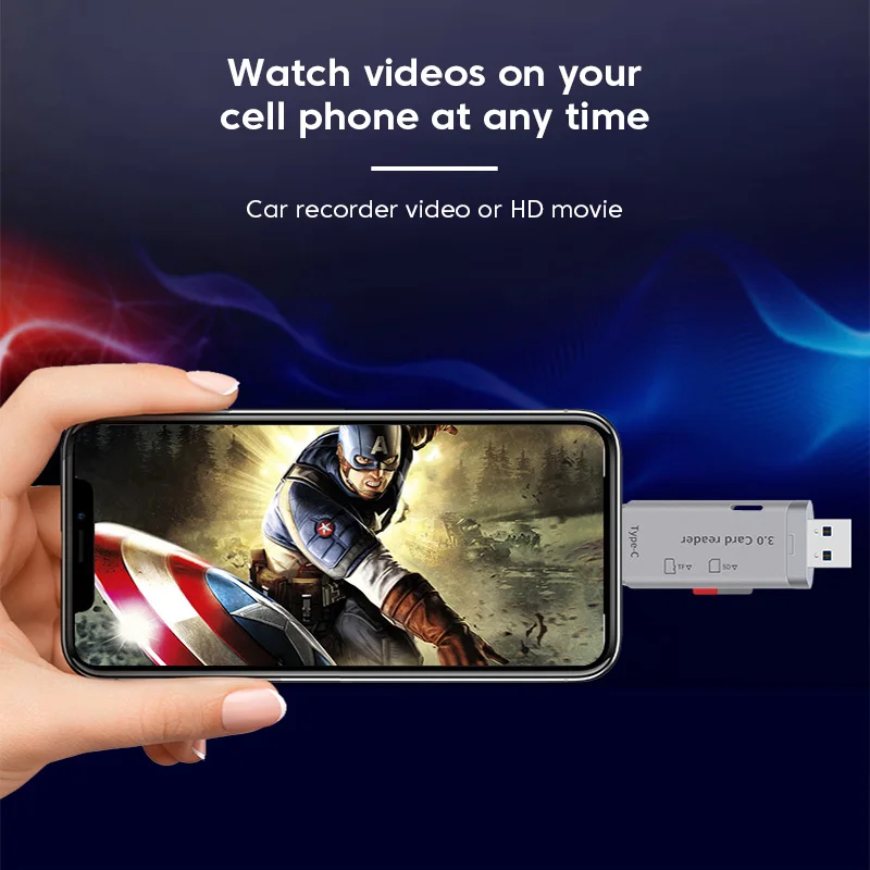 Olaf-4 인 1 OTG 카드 리더기, 스마트 메모리 카드 리더, usb 3.0 c타입 to SD TF 카드 리더기, PC 노트북 액세서리, SD 카드 어댑터