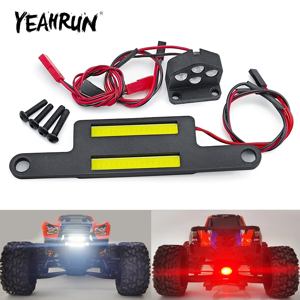 

YEAHRUN Front Double Light Bar Headlights Taillights Led Lights Group for X-MAXX 6S 8S #77086-4 1/5 RC Truck Model Part